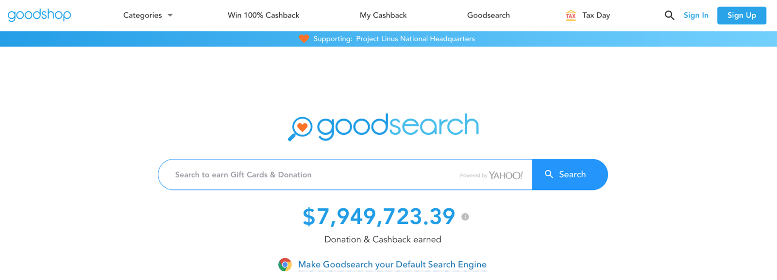 GoodSearch ana sayfa