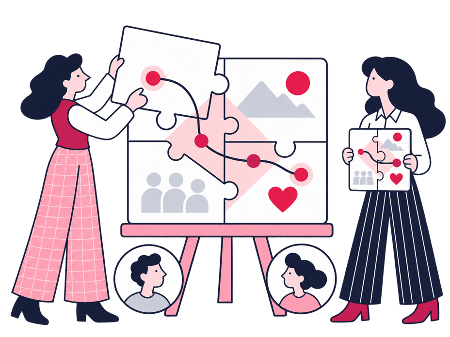 Strategist building a brand narrative from founder interviews and customer quotations