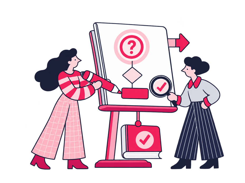 Writer developing an SEO blog article beside search result and source panels