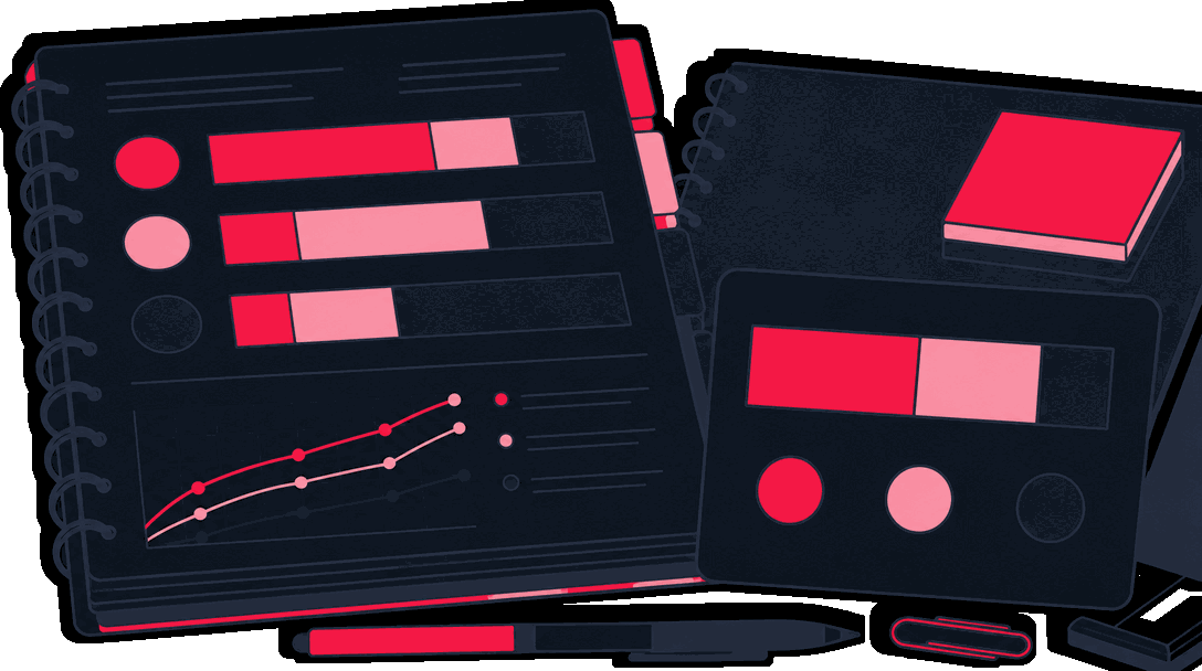 A model comparison sheet and a credit-split card