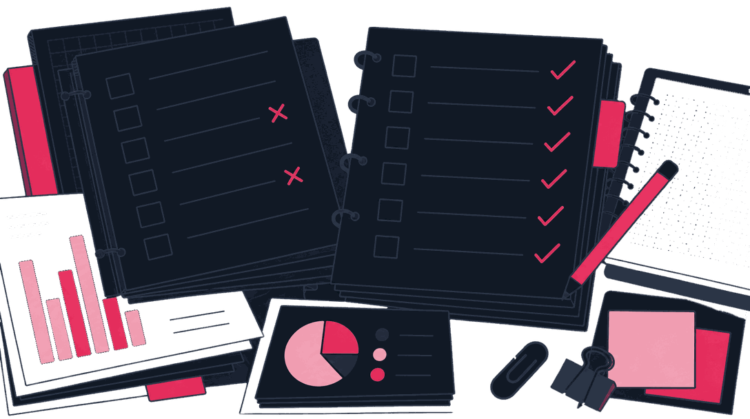 A cleanup ledger showing before-and-after tag inventory sheets side by side