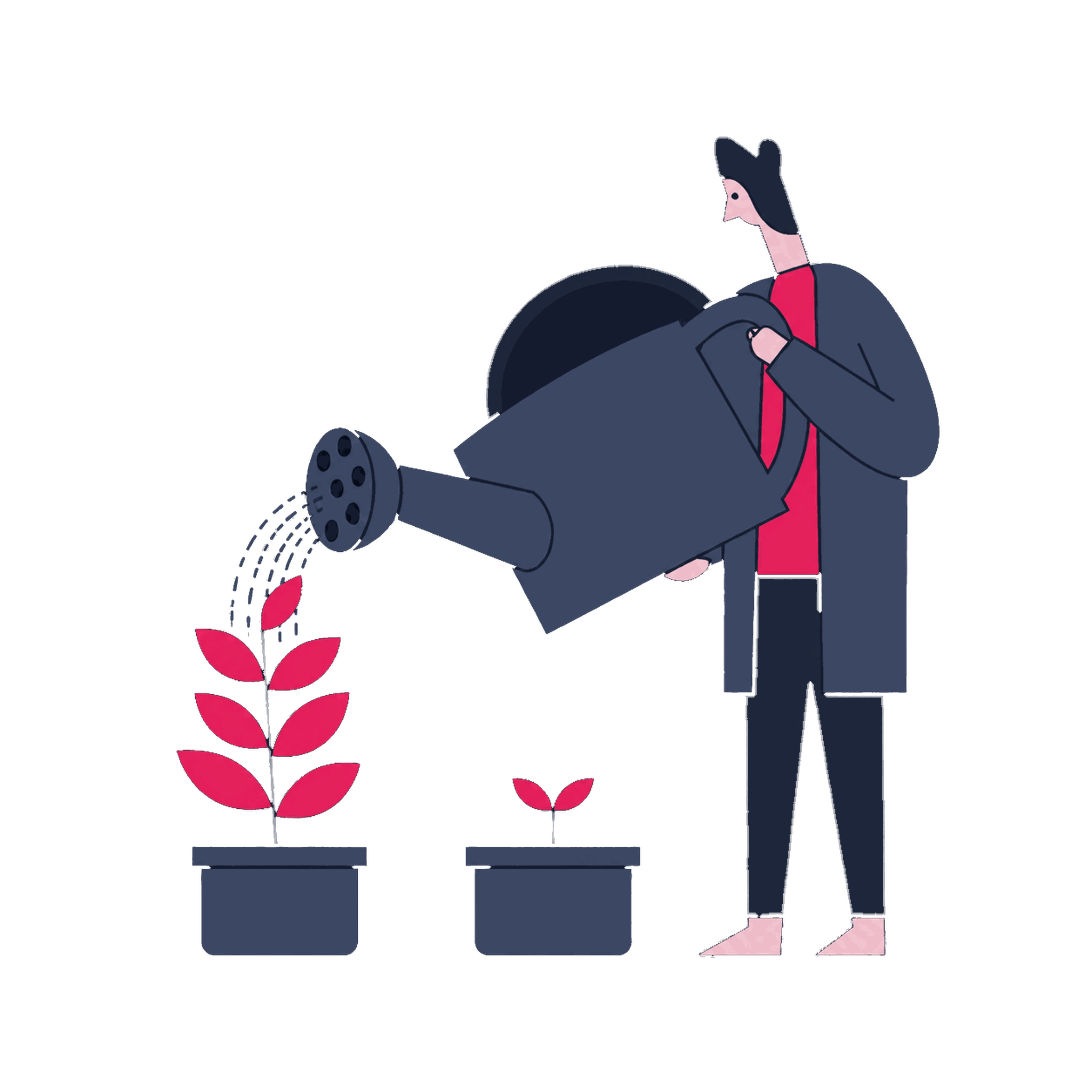 A Zeo scientist running a split test on two identical plots, watering only one