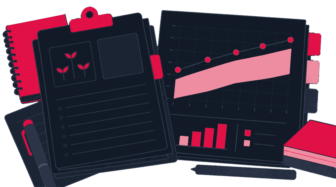 A test design one-pager and a readout chart with a confidence band