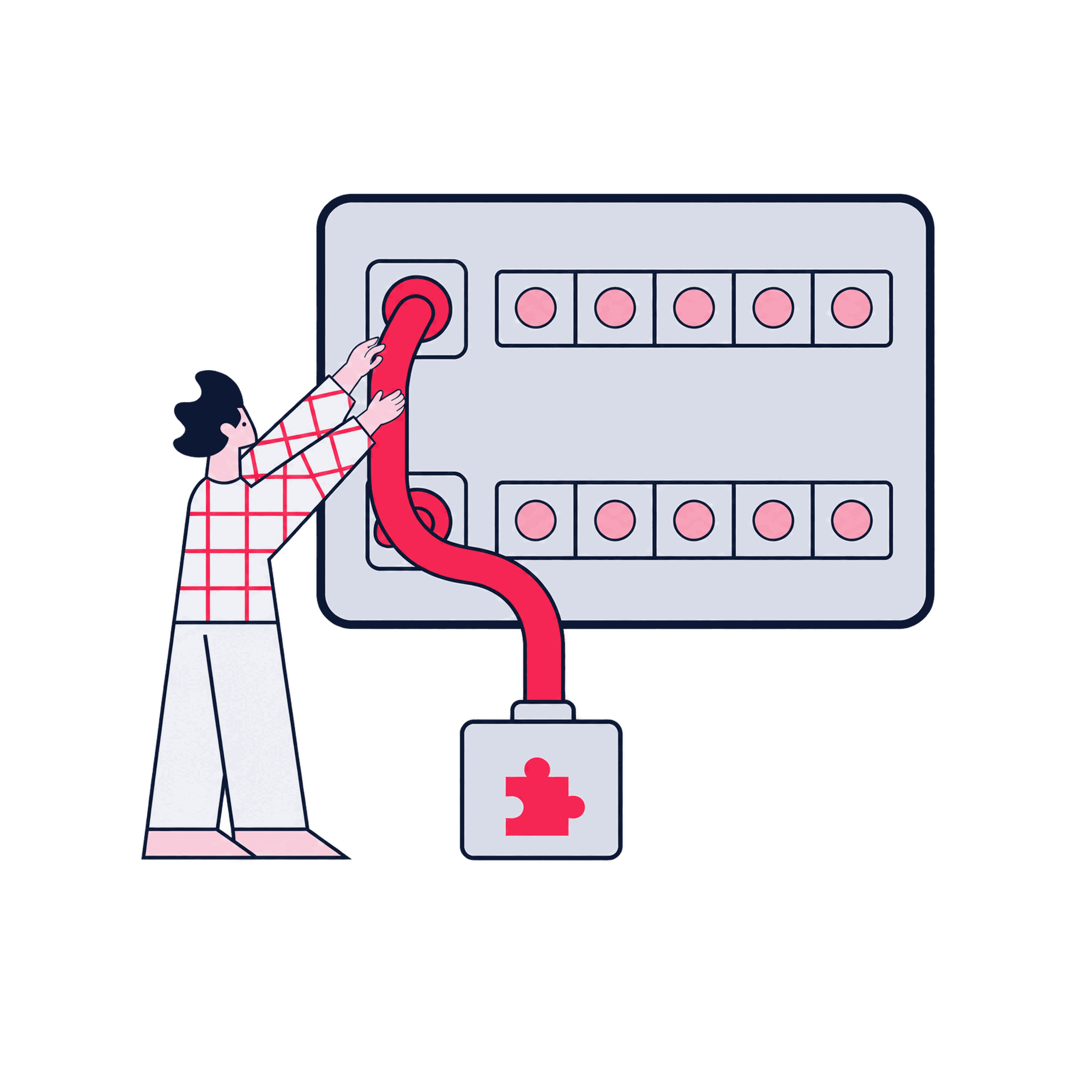 A Zeo specialist connecting a GA4 pipe to Ads and BigQuery sockets on a patch panel