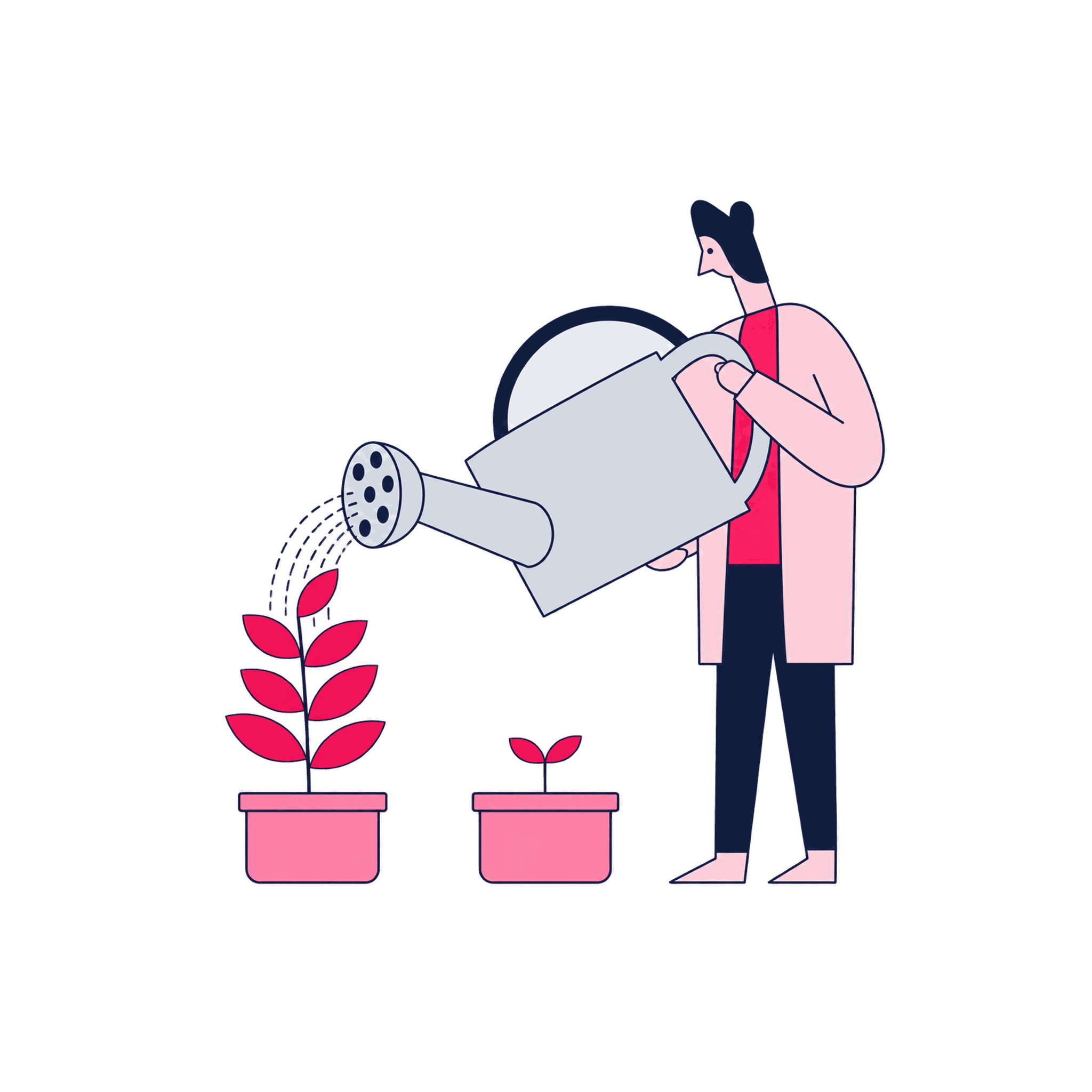 A Zeo scientist running a split test on two identical plots, watering only one