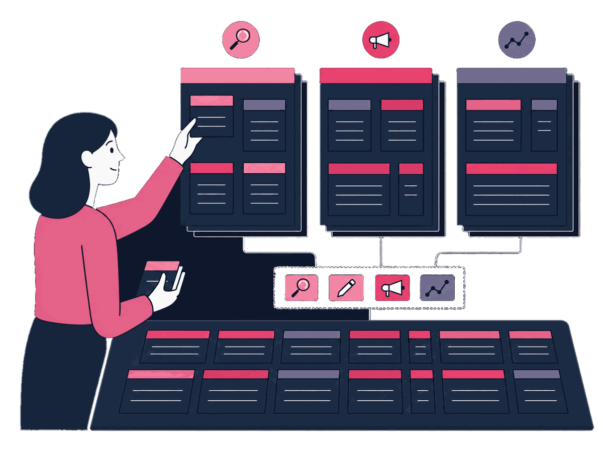 A calendar of managed blog work laid out month by month
