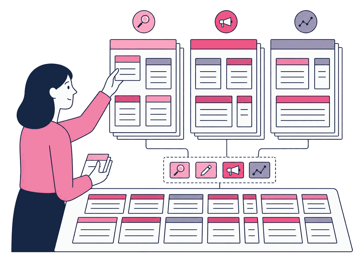 A calendar of managed blog work laid out month by month