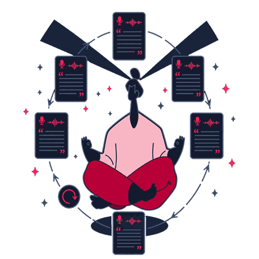 an interview transcript with highlighted quotes