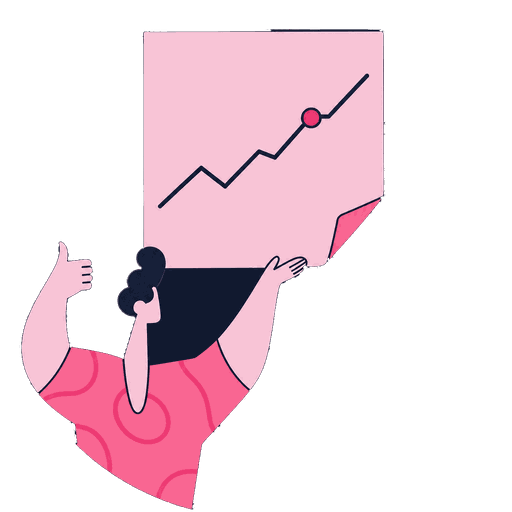 a measurement note with a small trend line