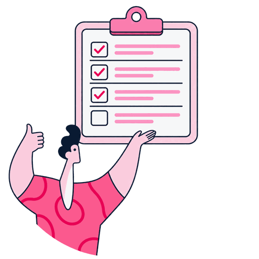 a quality checklist with ticks