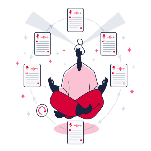 an interview transcript with highlighted quotes
