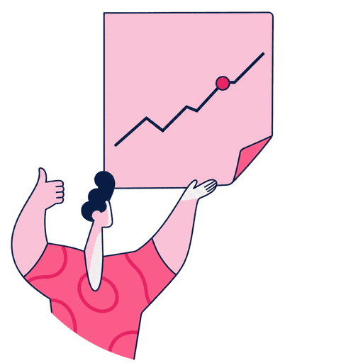 a measurement note with a small trend line