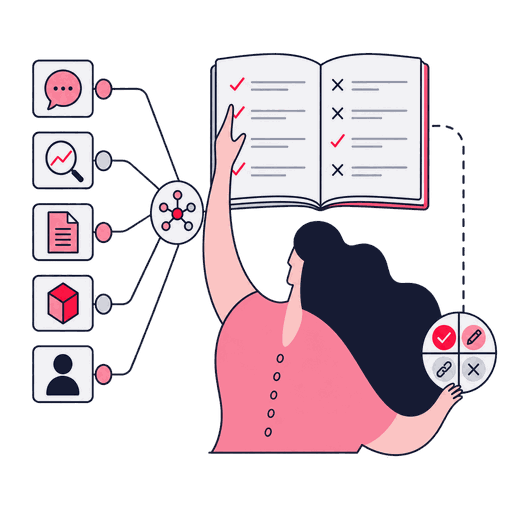 a style guide with marked rules