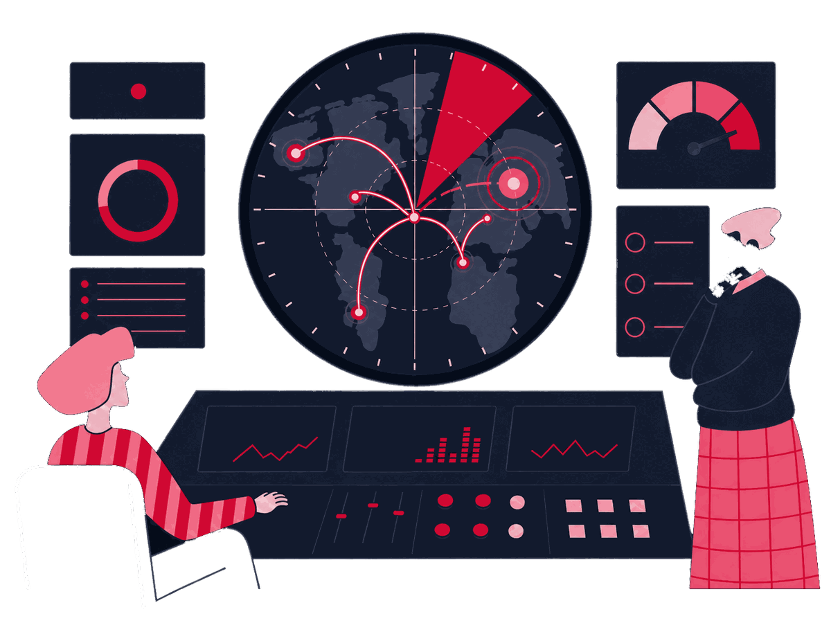 Zeo figures watch an oversized migration control board while a paper plane crosses from an old site tower to a new one through green route checks.
