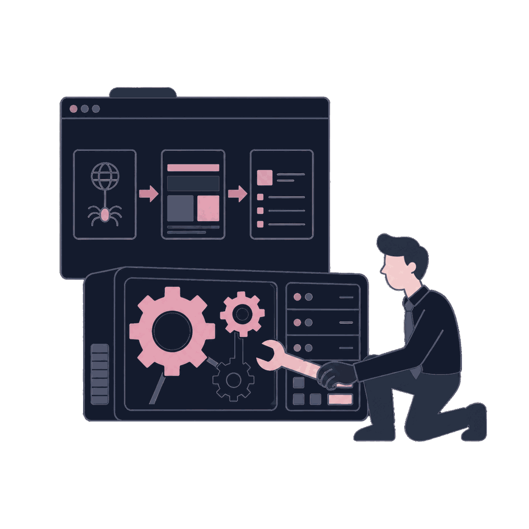 Technical AI Search Optimization service artwork