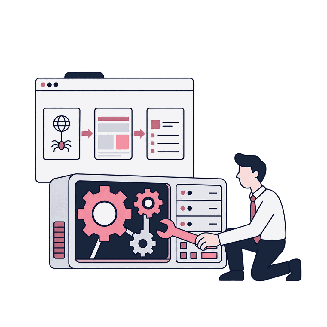 Technical AI Search Optimization service artwork