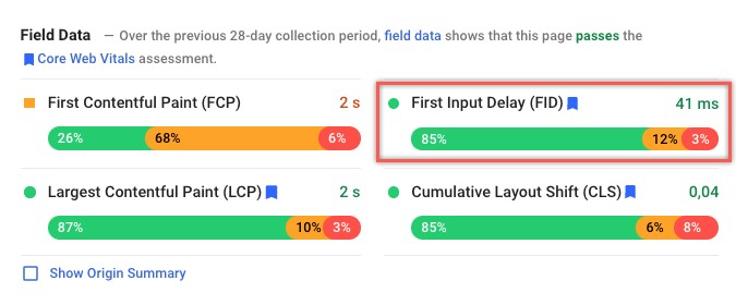 First input delay