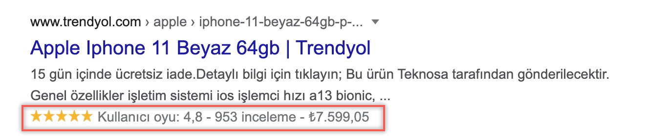 Rich snippets