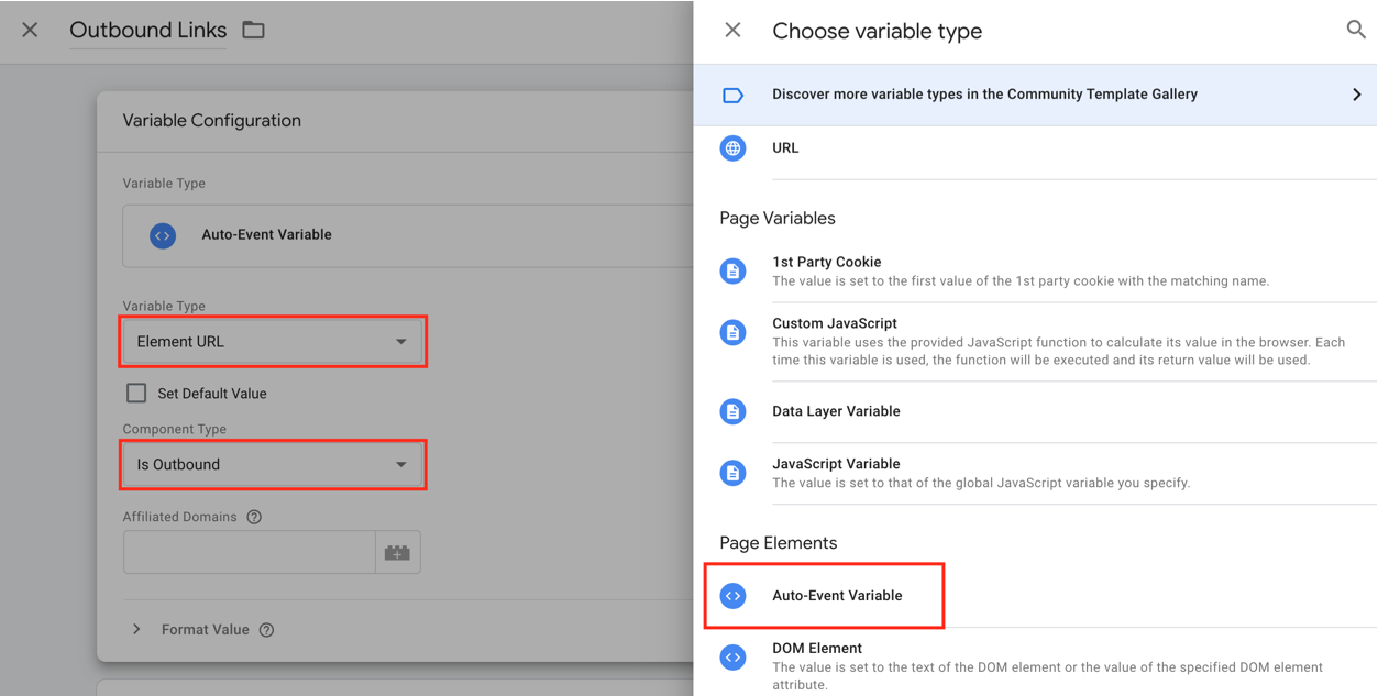 Outbound link tracking in analytics9
