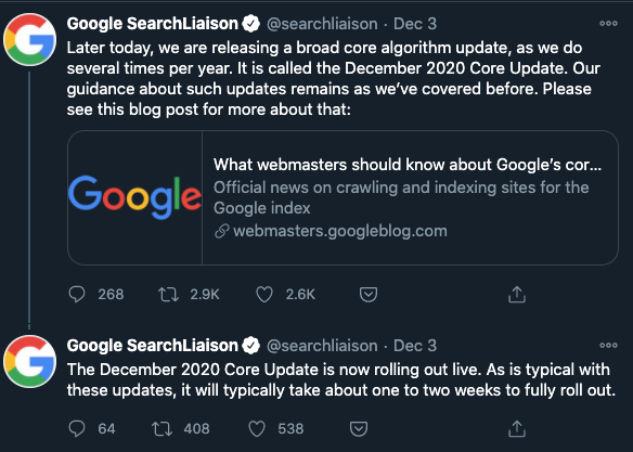 Google core update december 2020 25
