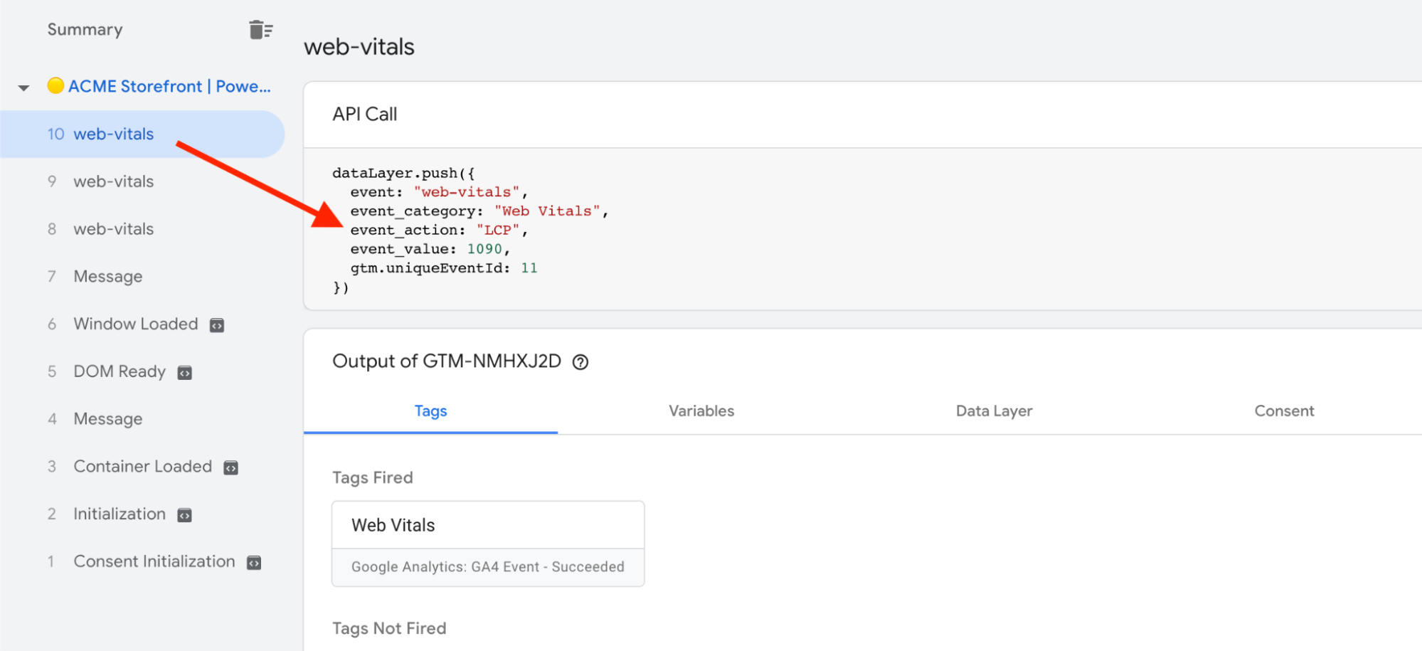 Web vitals metrikleri gtm6
