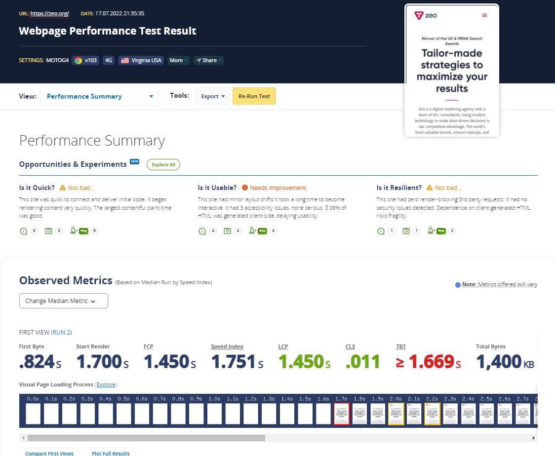 Webpagetest