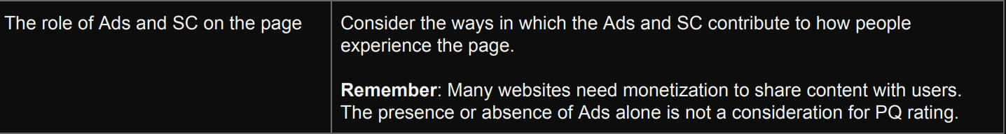 Ads experience