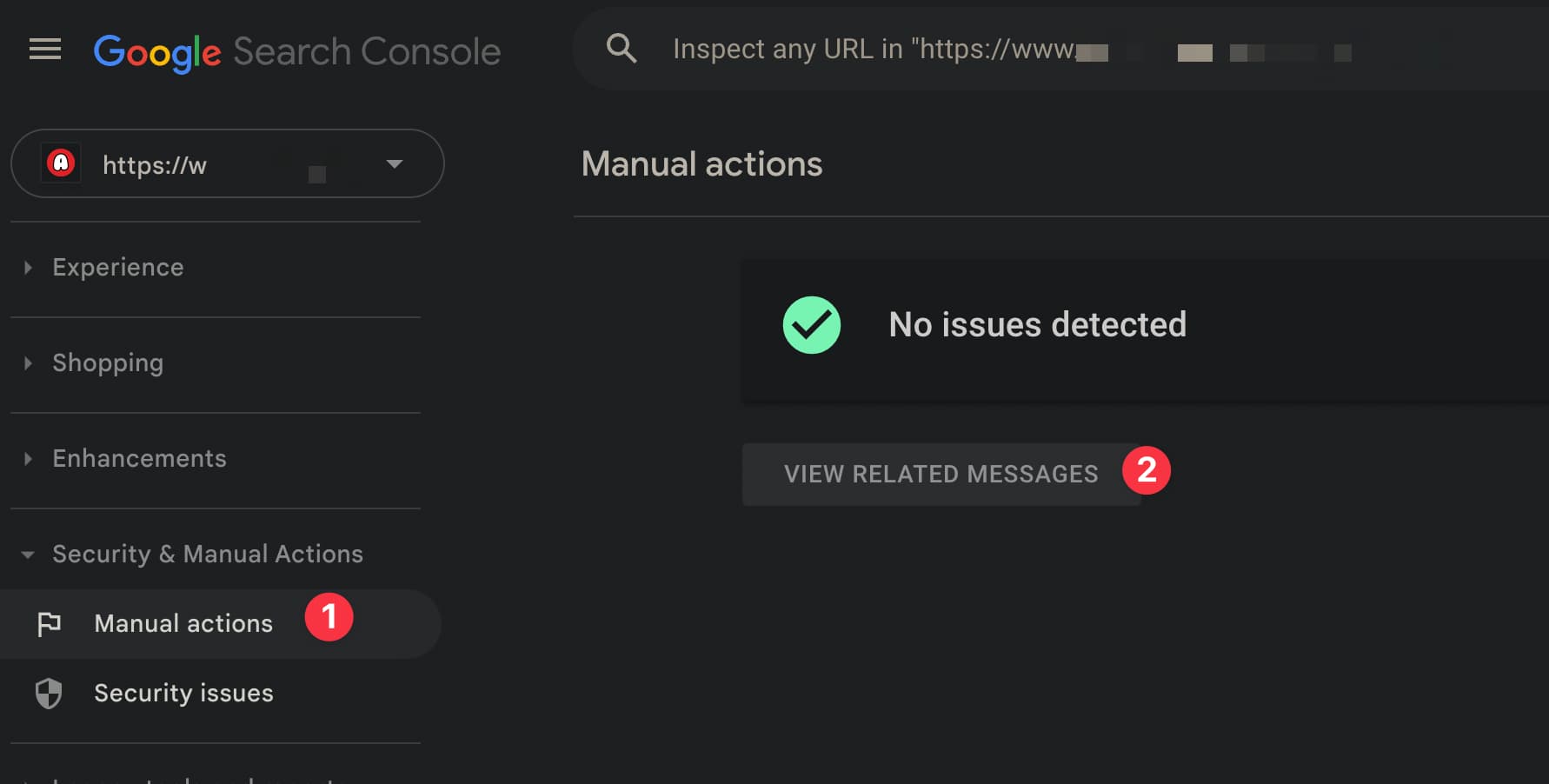Manual action google search console