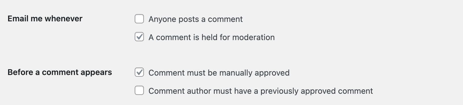 Wordpress spam control